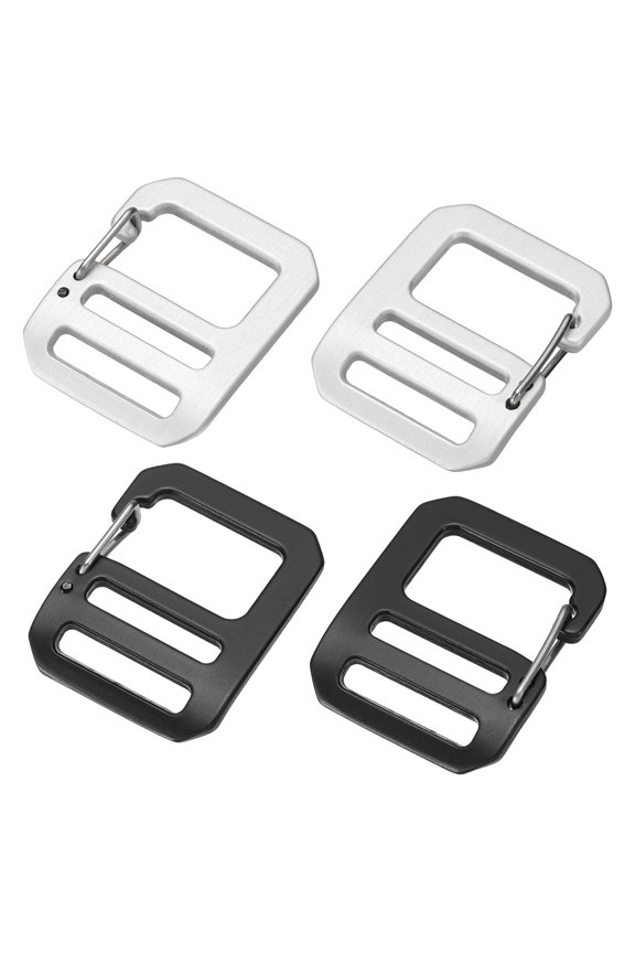 g Hook Buckle 4Pcs 0.8" ID with Adjustable Spring Door Black/Oxide Black 2Pair(Left+Right) Alloy Webbing Buckle for Outdoor Camping Belt G-Clip Backpack Strap DIY Accessories