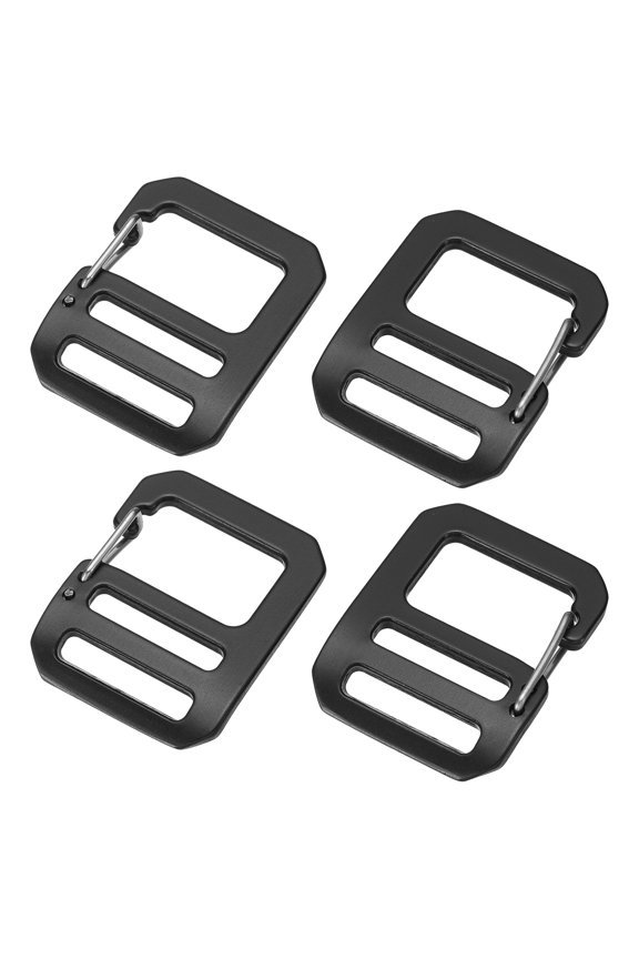 g Hook Buckle 4Pcs 0.8" ID with Adjustable Spring Door Oxide Black 2Pair(Left+Right) Alloy Webbing Buckle for Outdoor Camping Belt G-Clip Backpack Strap DIY Accessories