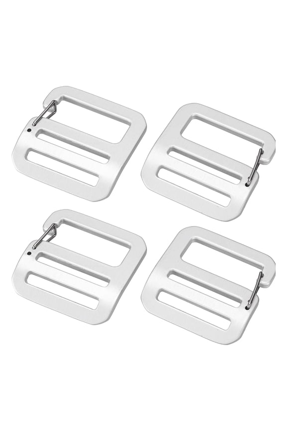 g Hook Buckle 4Pcs 1.3" ID with Adjustable Spring Door White 2Pair(Left+Right) Alloy Webbing Buckle for Outdoor Camping Belt G-Clip Backpack Strap DIY Accessories