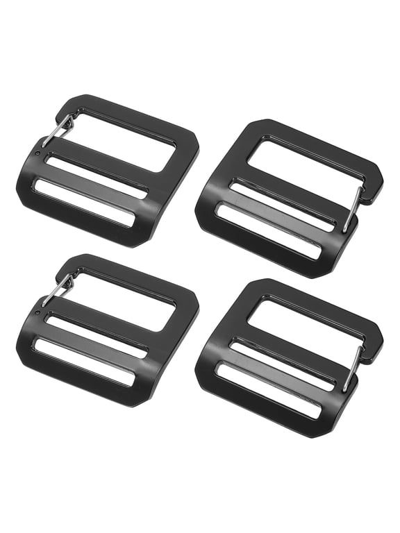 g Hook Buckle 4Pcs 1.5" ID with Adjustable Spring Door Black 2Pair(Left+Right) Alloy Webbing Buckle for Outdoor Camping Belt G-Clip Backpack Strap DIY Accessories