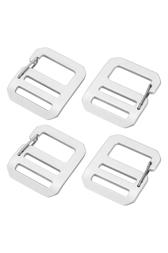 g Hook Buckle 4Pcs 1" ID with Adjustable Spring Door White 2Pair(Left+Right) Alloy Webbing Buckle for Outdoor Camping Belt G-Clip Backpack Strap DIY Accessories