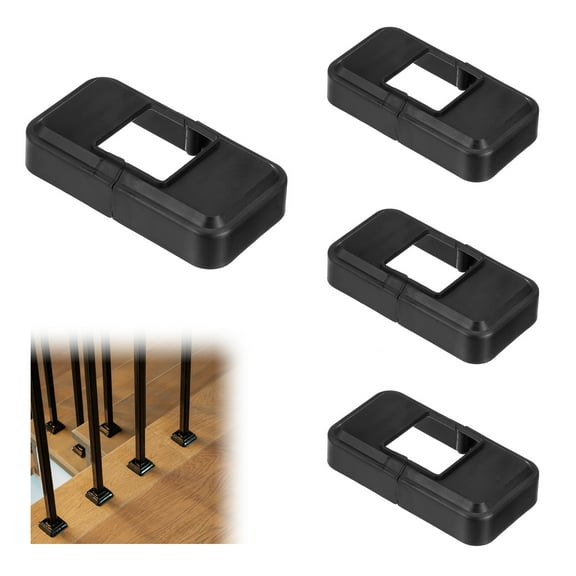 Uxcell uxcell 4-Pack Post Base Cover, Fits 1.26"x 1.26" Post Skirt Split Type for Indoor/Outdoor Iron Railing/Wood Posts/Fence/Stairs/Patios/Handrail/Porch Column Wrap Post Trim [Black]