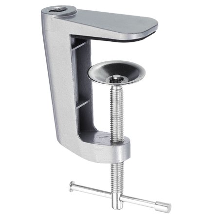 Uxcell0.29"/M10 Thread Hole Desk Table Mount Clamp for Microphone Arm Lamps Stand, Silver