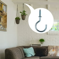 Uxcell1-1/2" Zinc Plating Screw-in Ceiling Wall Hooks Thread Indoor Outdoor Plants Clothing 20pcs