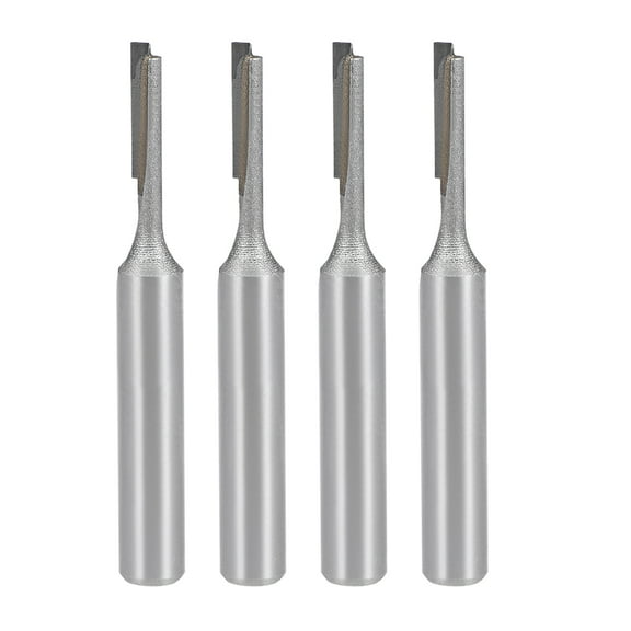 Uxcell1/4 Shank 1/8" Cutting Diameter Straight Flute Carbide for Woodworking Router Bit 4 Pack