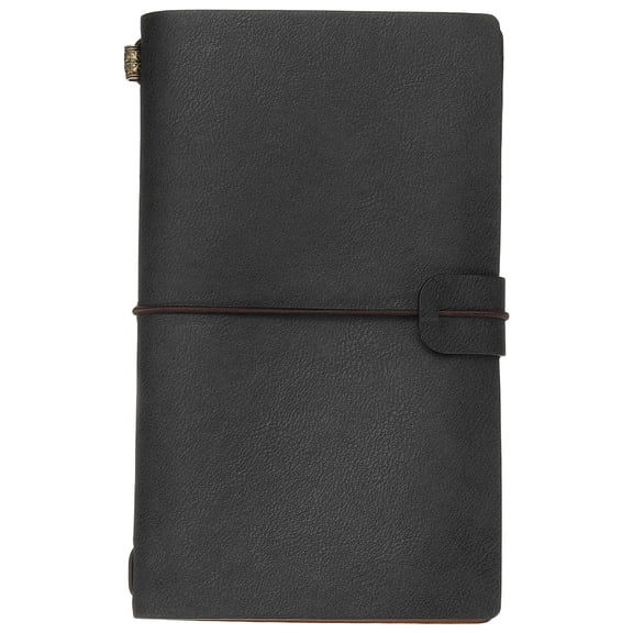 Uxcell1 Pcs Vintage Retro PU Leather Notebook, Refillable Notepaper Travel Journal Notebook for Travel Diary Planner, Black