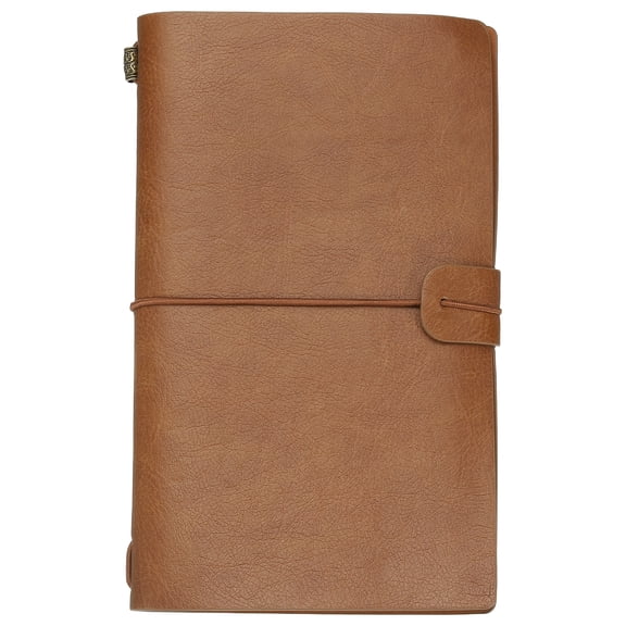 Uxcell1 Pcs Vintage Retro PU Leather Notebook, Refillable Notepaper Travel Journal Notebook for Travel Diary Planner, Light brown