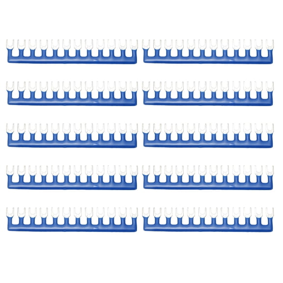 Uxcell10 Pack 2-Postion 400V Pre Insulated Fork Type Terminal Strip (TB-1512), Blue