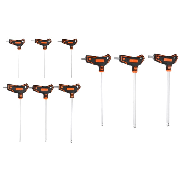 Uxcell10 Pcs T-Handle Ball End Hex Key 2-10mm Metric Long Arm T-Key Hexagon Wrench