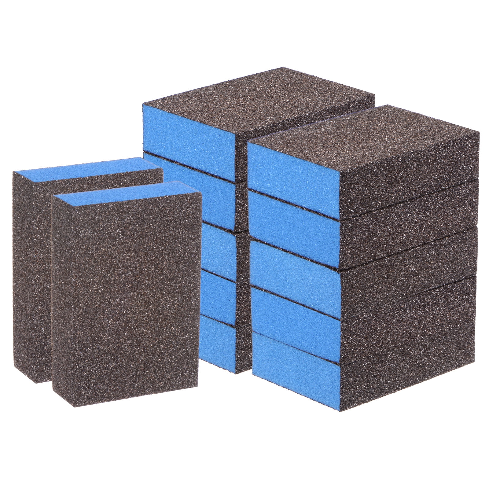 8pcs Sanding Sponge Blocks 180-220 Grits Sanding Block, 100x70x25mm, Brown&Blue