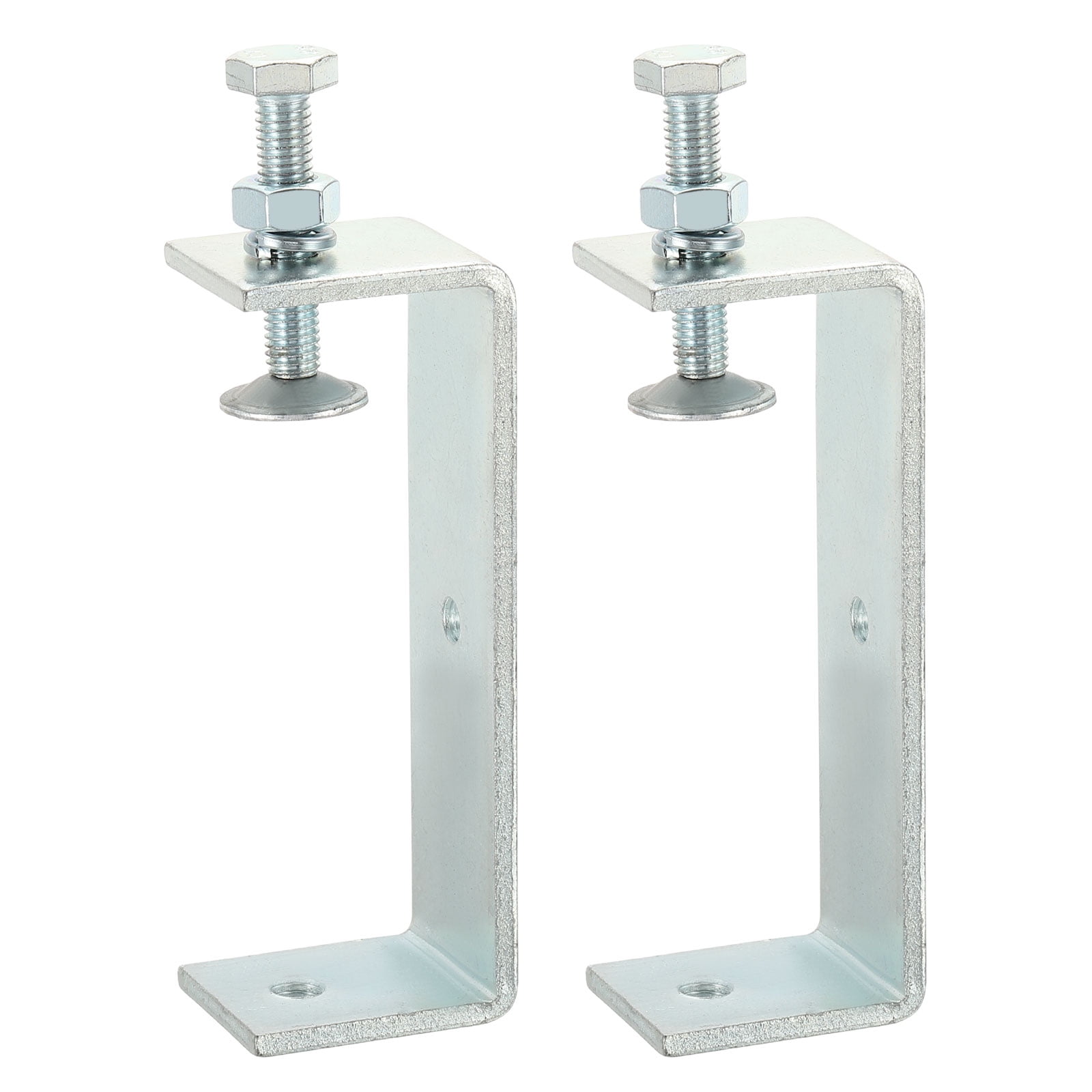 Uxcell2 Pcs 304 Stainless Steel C Clamps 65mm Square Mini Tiger Clamp Adjustable Heavy Duty Metal U Clip with Press Screw for Woodworking Welding Mounting, Silver