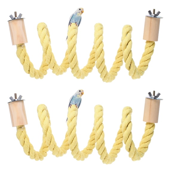 Uxcell2 Pcs Bird Rope Perch Swing Bird Stand Rope Perch 55 Inch Yellow