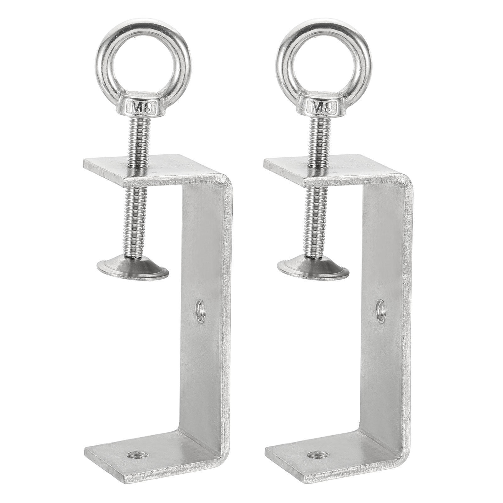 Uxcell2 Pcs Carbon Steel C Clamps 85mm Square Galvanized Mini Tiger Clamp Adjustable Heavy Duty Metal U Clip with Hexagonal Screws for Woodworking Welding Mounting, Blue White