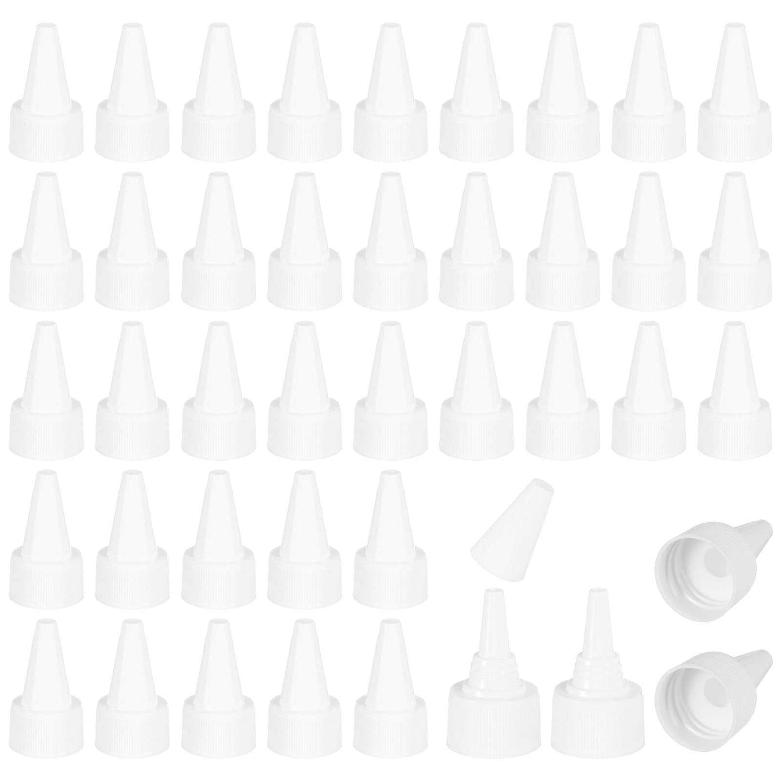 Uxcell28/410 Twist Top Caps, 100Pcs Plastic Squeeze Bottle Replacement Caps with Foam Gasket for Paint Lids Glue Dispensing DIY Crafts, White