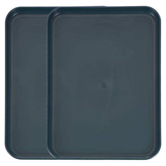 Uxcell2Pcs Plastic Serving Trays, 12.2 x 8.7 Inch Rectangle Food Trays Serving Cafeteria Trays for Kitchen Restaurant Coffee Fruit Burger Lunch Dessert, Black