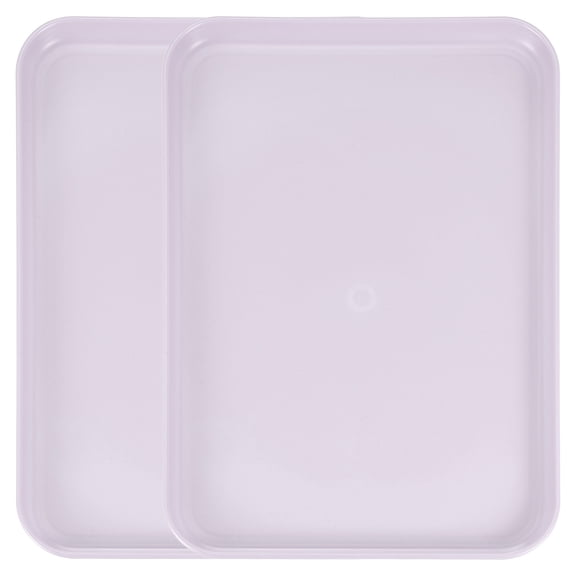 Uxcell2Pcs Plastic Serving Trays, 12.2 x 8.7 Inch Rectangle Food Trays Serving Cafeteria Trays for Kitchen Restaurant Coffee Fruit Burger Lunch Dessert, Light Purple