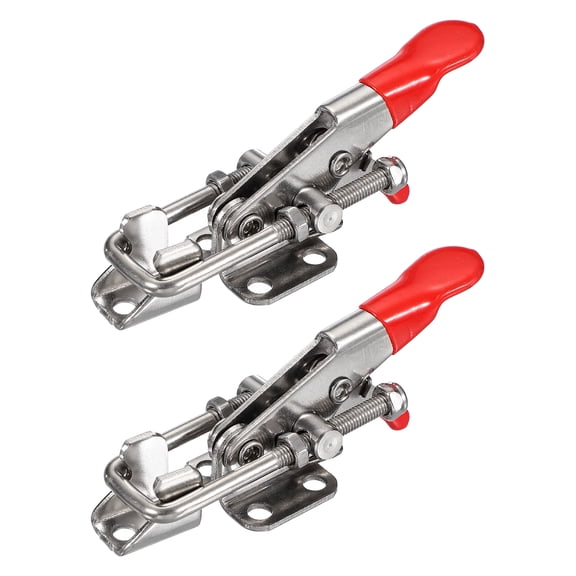 Uxcell2pcs 40323 Toggle Latch Clamp M5 x 30 400lbs Holding Capacity Adjustable Quick Release Pull Latches 304 Stainless Steel Hasp Clamps for Smoker Lid Jig Tool Box Case Door
