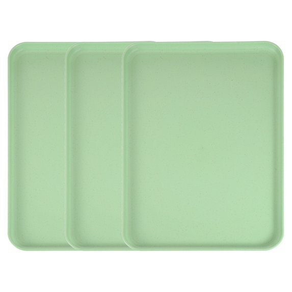 Uxcell3Pcs Plastic Serving Trays, 15 x 10.6 Inch Rectangle Food Trays Serving Cafeteria Trays for Kitchen Restaurant Coffee Fruit Burger Lunch Dessert, Matcha