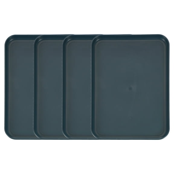 Uxcell4Pcs Plastic Serving Trays, 12.2 x 8.7 Inch Rectangle Food Trays Serving Cafeteria Trays for Kitchen Restaurant Coffee Fruit Burger Lunch Dessert, Black