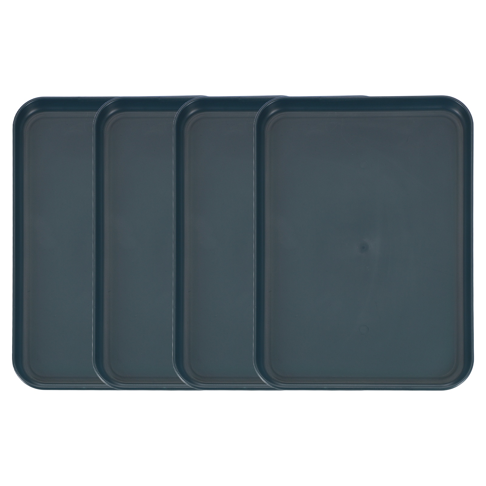 Uxcell4Pcs Plastic Serving Trays, 12.2 x 8.7 Inch Rectangle Food Trays Serving Cafeteria Trays for Kitchen Restaurant Coffee Fruit Burger Lunch Dessert, Black