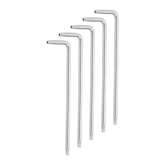 Uxcell5 Pcs T10 Anti Tamper Proof Torx Hex Key Wrench with Hole 3.15" Long Arm, Silver