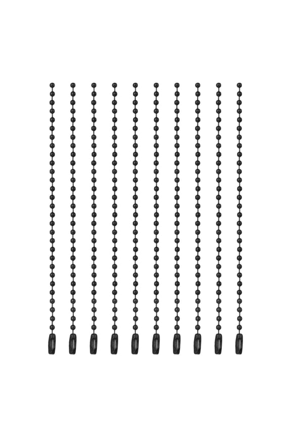 Ball Beads Chains, (4.7 Inch, Black) (120 Pcs), Metal Dog Tag Chain Keychain Rings Beaded Extension Links Necklace Keychains, Suit for - Jewelry Making/Hanging Decoration