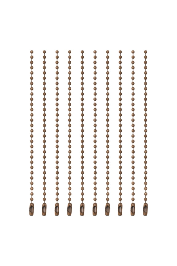 Ball Beads Chains, (4.7 Inch, Brown) (120 Pcs), Metal Dog Tag Chain Keychain Rings Beaded Extension Links Necklace Keychains, Suit for - Jewelry Making/Hanging Decoration