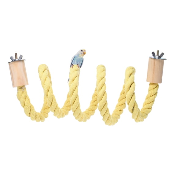 UxcellBird Rope Perch Swing Bird Stand Rope Perch 49 Inch Yellow
