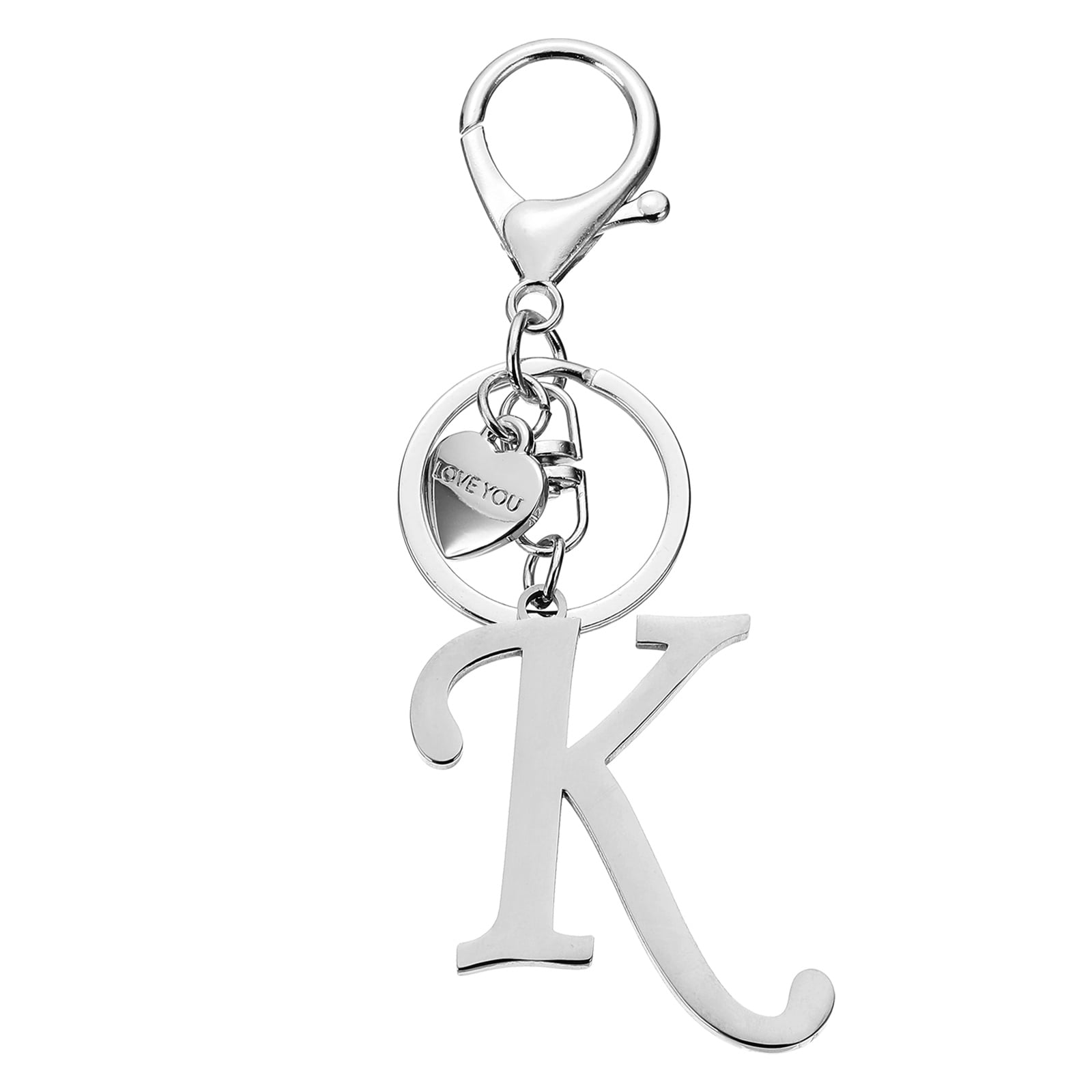 Key Chain K UxcellInitial Letter K Keychain, Stainless Steel Heart Alphabet Key ...