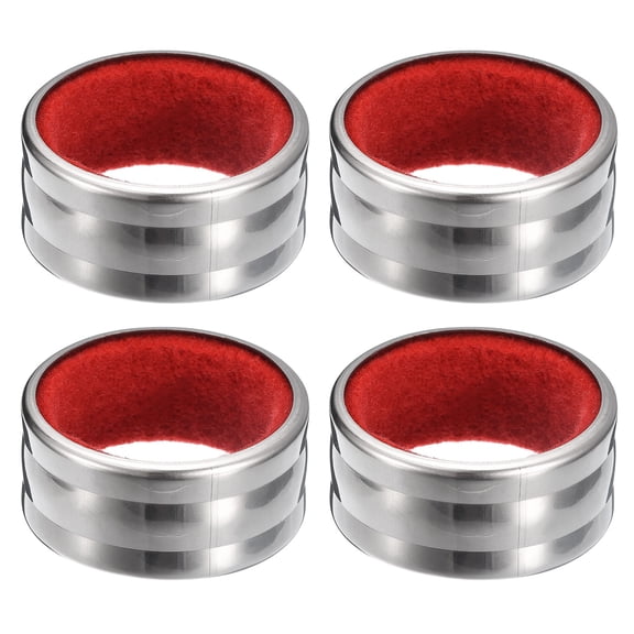 UxcellWine Drip Catcher, 4Pcs Stainless Steel Wine Drip Ring for Bar and Home (Red Silver)