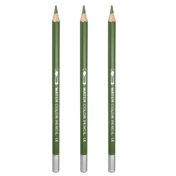 Uxcll Watercolor Pencils, Olive Green Color Pencil Set Sketch Coloring Drawing Colored Pencils Bulk Artist Drawing Supplies for Adult Coloring Book Blending, 3 Pcs