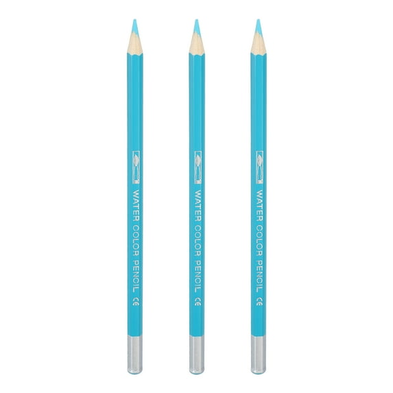 Uxcll Watercolor Pencils,  Sky blue Color Pencil Set Sketch Coloring Drawing Colored Pencils Bulk Artist Drawing Supplies for Adult Coloring Book Blending, 3 Pcs