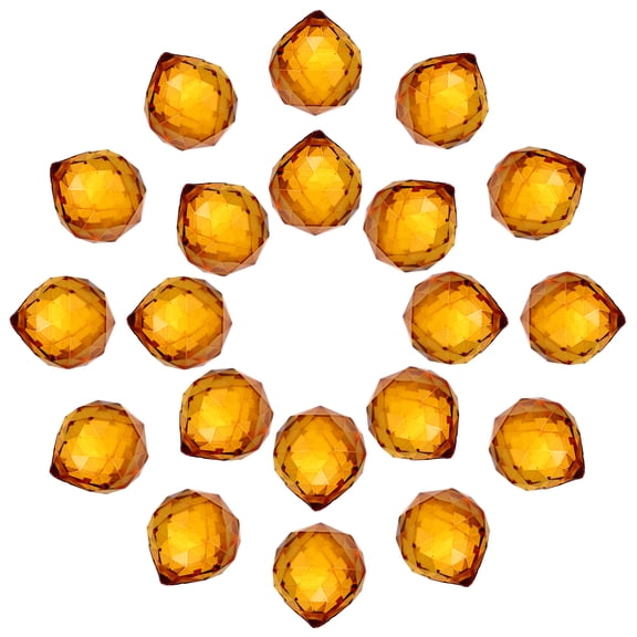 Uxell 20Pack Crystal Ball Prism, 20mm/0.8" Decorative Ball Sun Shine Catcher, Amber