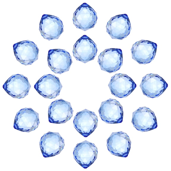 Uxell 20Pack Crystal Ball Prism, 20mm/0.8" Decorative Ball Sun Shine Catcher, Blue