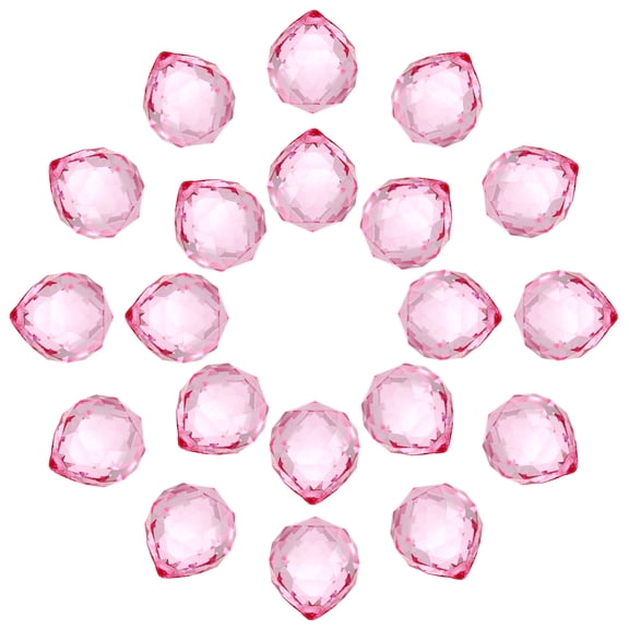 Uxell 20Pack Crystal Ball Prism, 20mm/0.8" Decorative Ball Sun Shine Catcher, Pink
