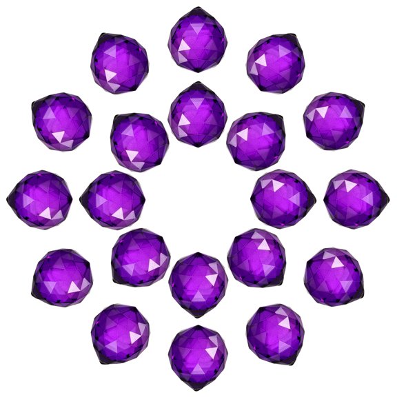 Uxell 20Pack Crystal Ball Prism, 20mm/0.8" Decorative Ball Sun Shine Catcher, Purple
