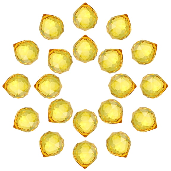 Uxell 20Pack Crystal Ball Prism, 20mm/0.8" Decorative Ball Sun Shine Catcher, Yellow