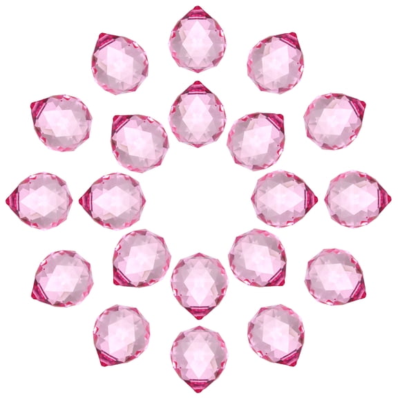 Uxell 20Pack Crystal Ball Prism, 30mm/1.2" Decorative Ball Sun Shine Catcher, Pink