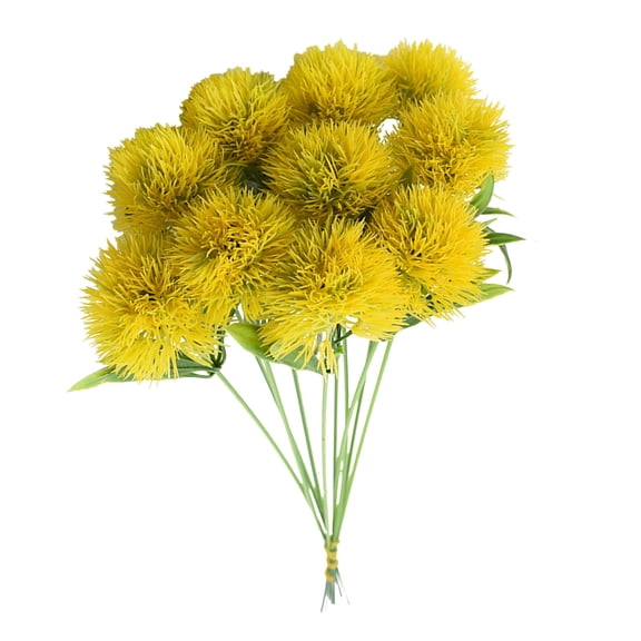 Elainilye 10 Pcs Artificial Dandelions, Fake Plants, Plastic Simulation Flowers for Home Furnishings, Flocky Gardening Vase Decorative Branches Set