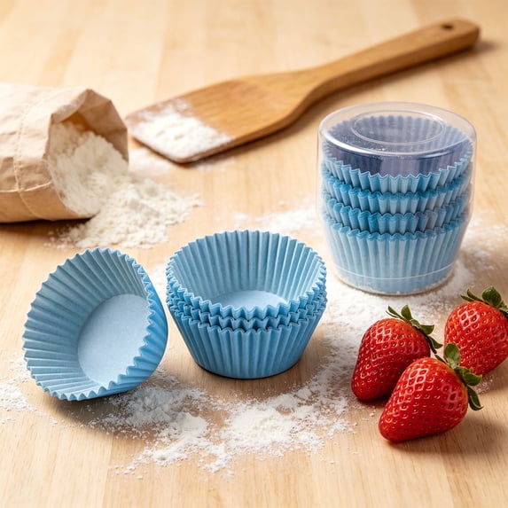 Uxgjfwu 100PCS Colorful Food-Grade Greaseproof Cupcake Liners, Disposable Non-Stick Muffin Baking Cups, Heat-Resistant Liner Wrappers for Kitchen, Bakery, Party Dessert Making