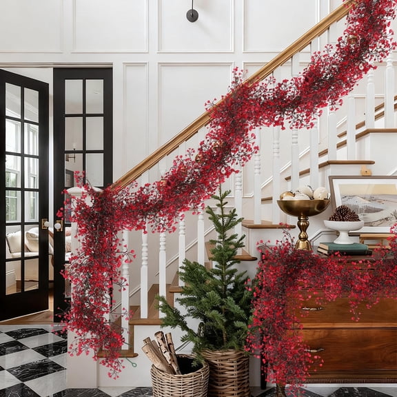 Uxgjfwu 2PC 70 Inch Rattan Garland Simulation Admiralty Willows for Home Holiday Party Decoration Outdoor Indoor Wedding Decor