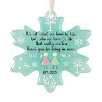 Uxgjfwu 3D Snowflake Sea Glass Christmas Ornament Acrylic Hanging Decoration for Holiday Tree Decor Beach Theme Gift Friendship Keepsake Festive Home Decor