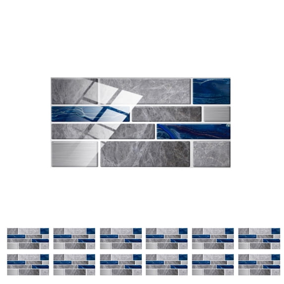 Uxgjfwu 3D Tile Stickers Peel and Stick Brick Pattern Waterproof Wall Paper for Kitchen Bathroom Home Decoration 12/24 Pack