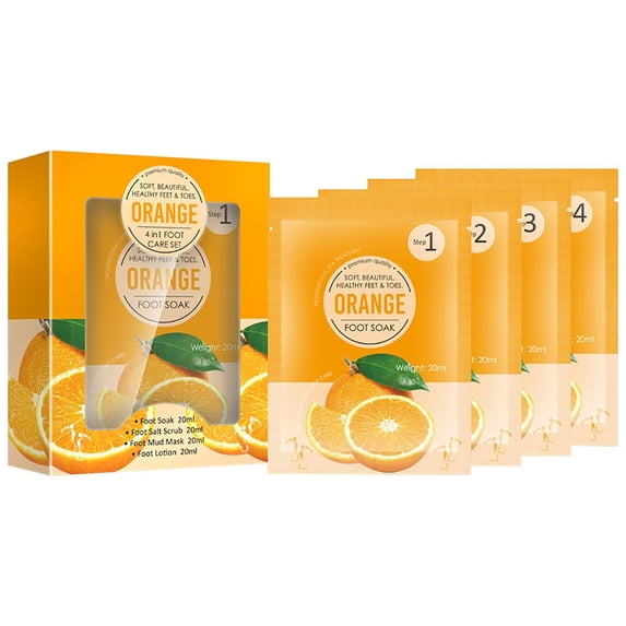 Uxgjfwu 4 in 1 Exfoliating Foot Mask, Hydrating Treatment with Natural Fruit Nutrition, Long Lasting Repair for Feet