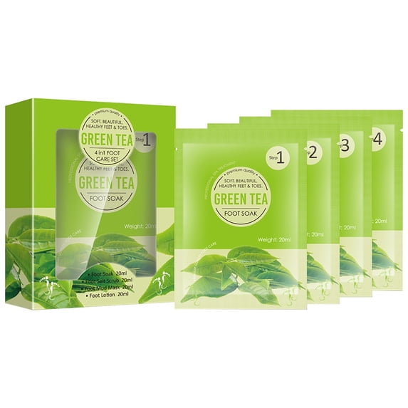 Uxgjfwu 4 in 1 Exfoliating Foot Mask, Hydrating Treatment with Natural Fruit Nutrition, Long Lasting Repair for Feet