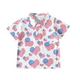 thumbnail image 1 of Uxgjfwu 5T Boy Clothes Toddler Baby Boys Independence Day Fashion Short Sleeve Star Print Retro Shirt Top 5-6 Years, 1 of 9