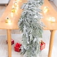 thumbnail image 1 of Uxgjfwu 6FT Christmas Garland, Flocked Rattan and Pine Needles for Holiday Mantel Tree Wall Decor, Simulated Greenery for Home, 1 of 7