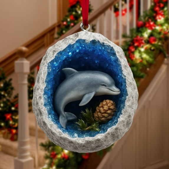 Uxgjfwu Acrylic Christmas Tree Ornaments, Transparent Holiday Decorations with Metal Hooks, Shatterproof Tree Decor for Indoor Decorating, Seasonal Display