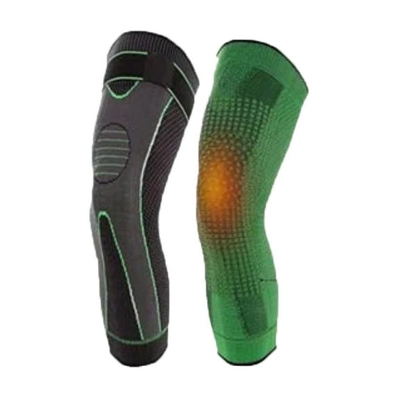 Uxgjfwu Acupressure Heating and Shaping Knee Sleeve, Adjustable Strap Knee Support with Soothing Feature, Long Design Knee Pad for Daily Use and Activity Support