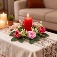 thumbnail image 1 of Uxgjfwu Artificial Rose Candle Holder, Floral Wreath with Candle Base for Tabletop and Window Display, Wedding and Celebration Decor for Romantic Ambiance, 1 of 6